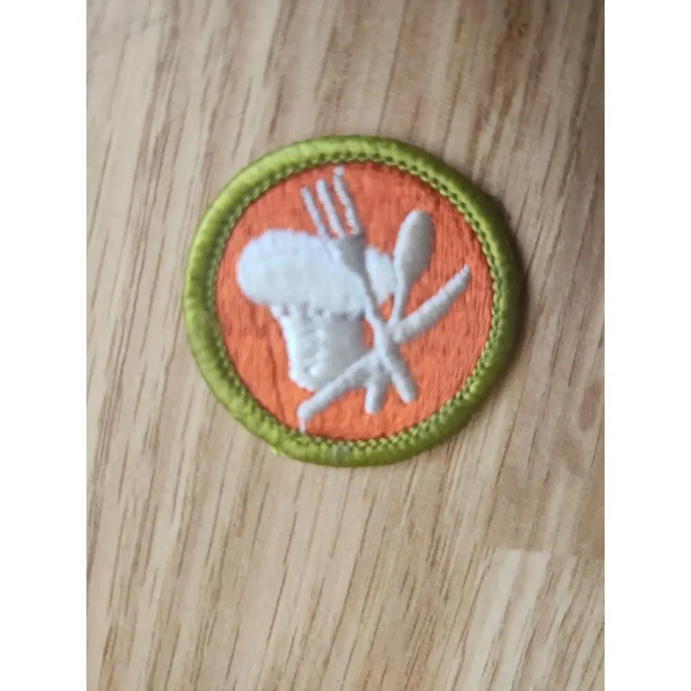 Vintage BSA Boy Scouts of America Cooking Merit Badge Patch Eagle Required